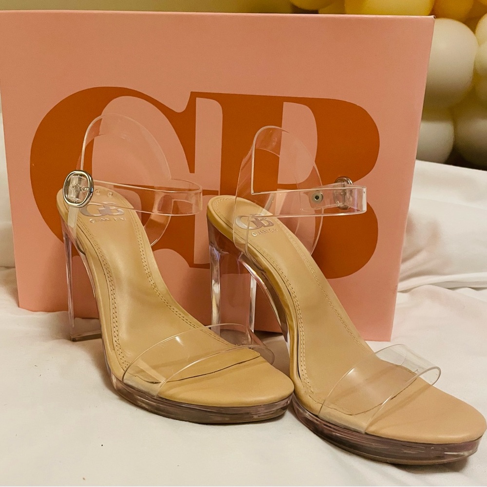 Gianni Bini clear strap heels